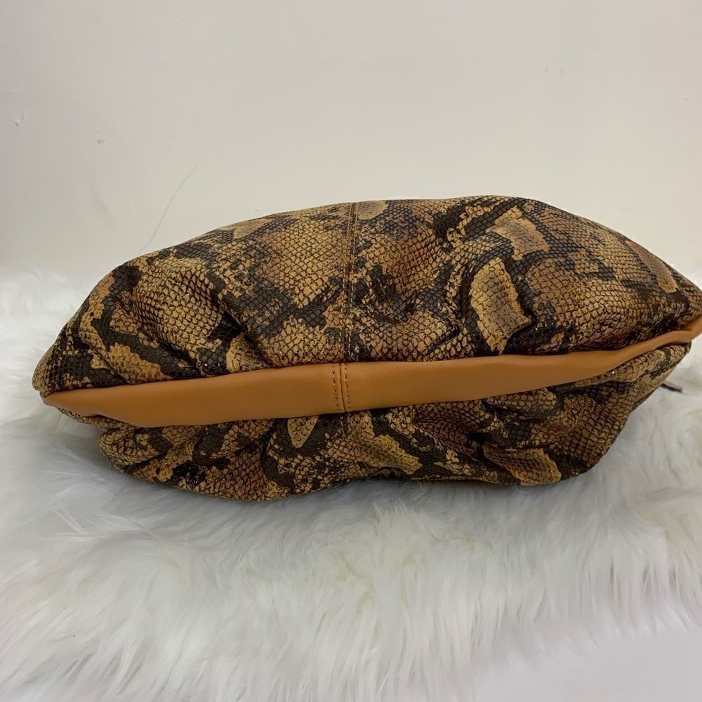 Vegan Leather Python Hobo Bag, Yellow - Picture 5 of 8